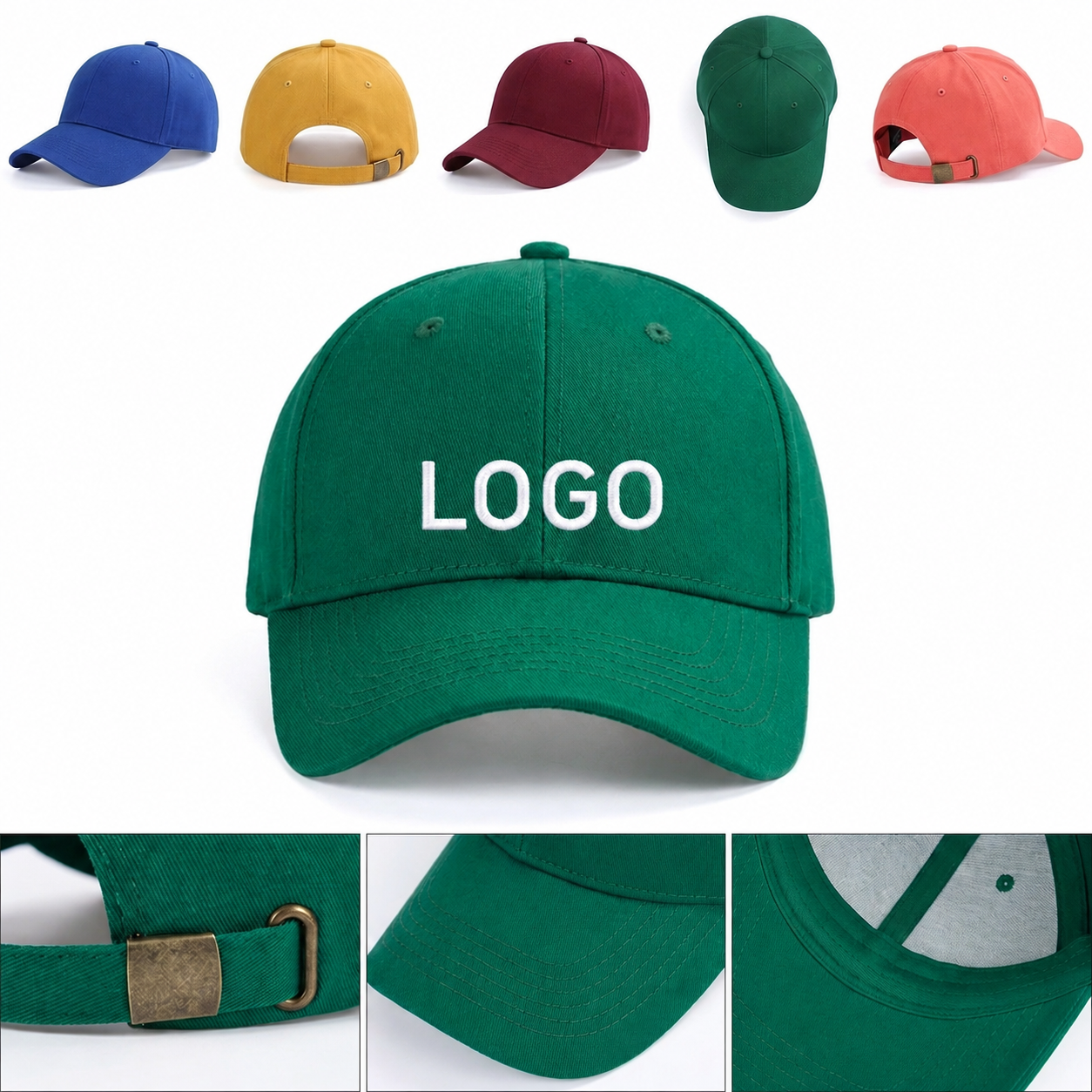 Six-Panel Structured Cotton Twill Adjustable Cap