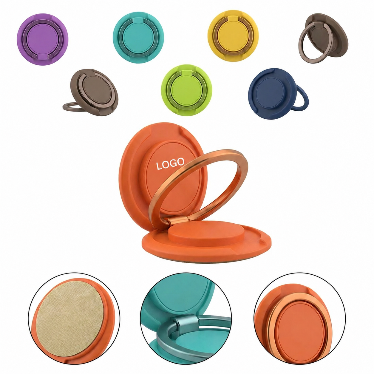 Zinc Alloy Magnetic Phone Ring Grip and Kickstand