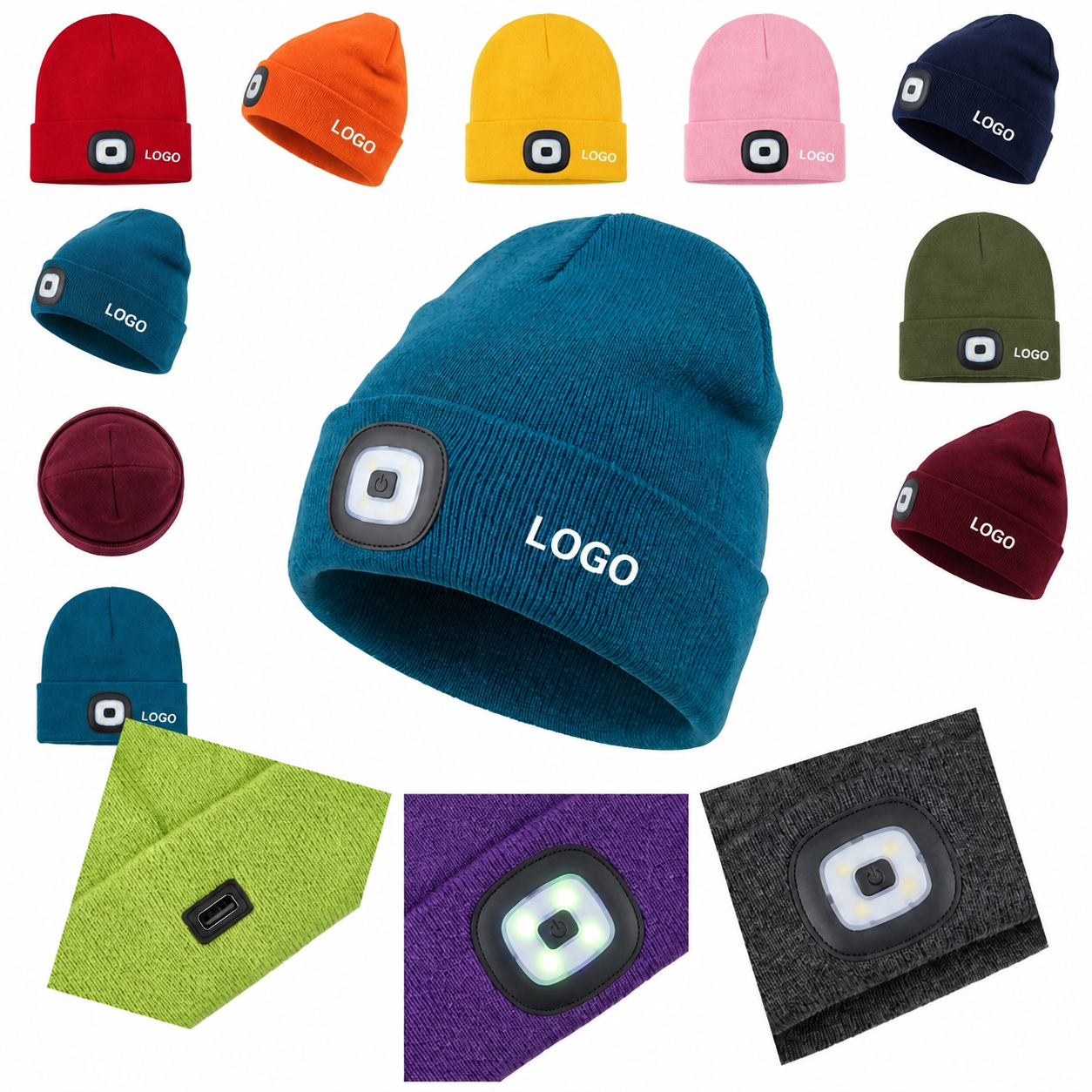 Illuminating Acrylic Cuffed Beanie with Integrated Light Module
