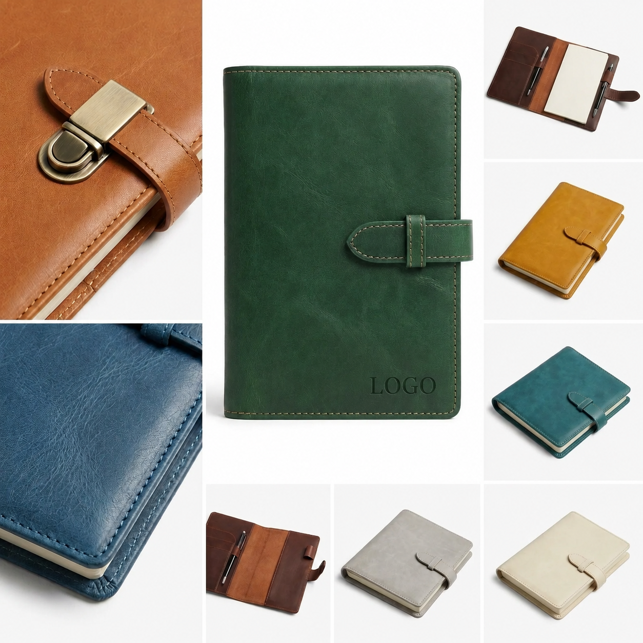 Refined A5 Synthetic Leather Journal with Integrated Strap Closure and 400 Pages