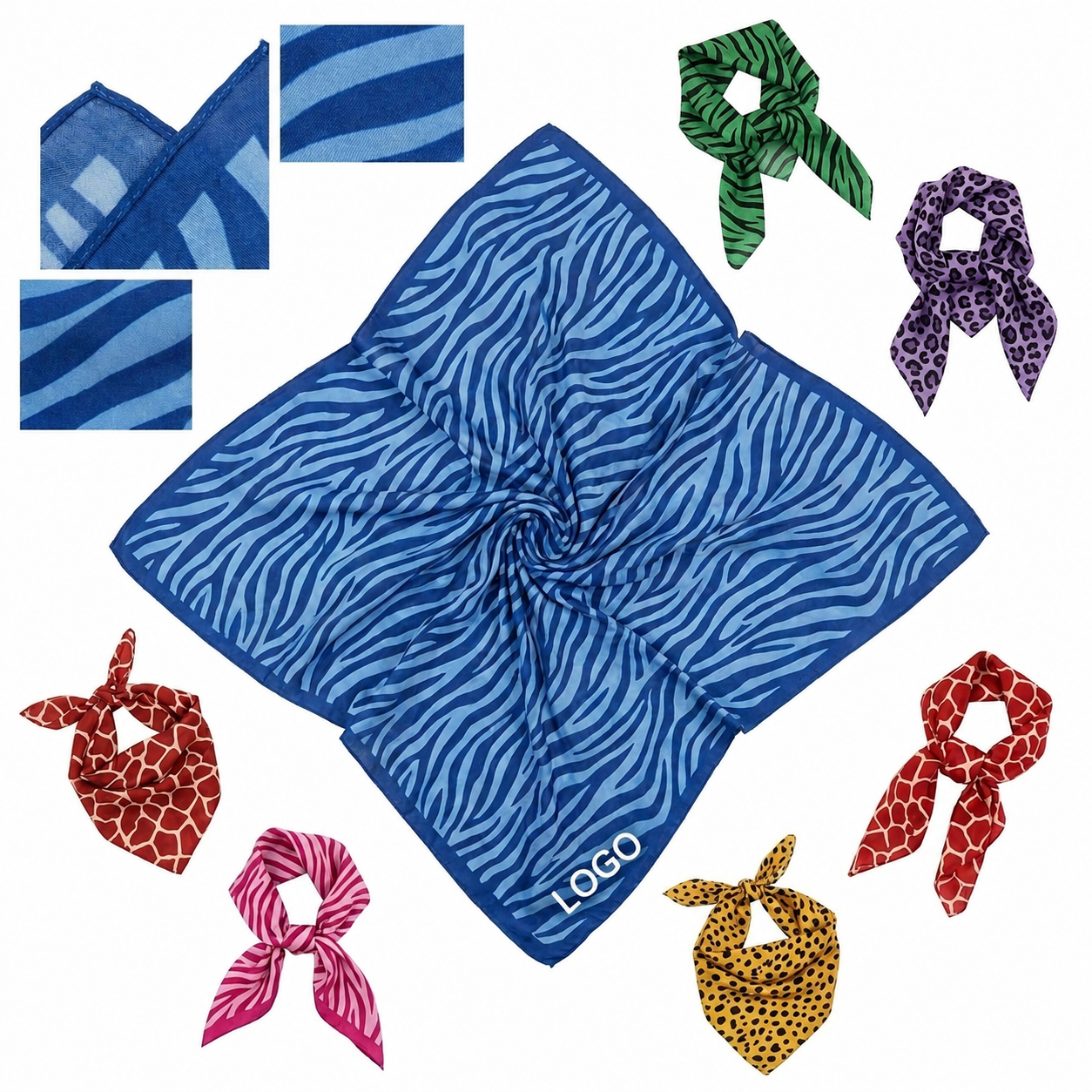 Safari Pattern Square Bandanas for Promotional Branding
