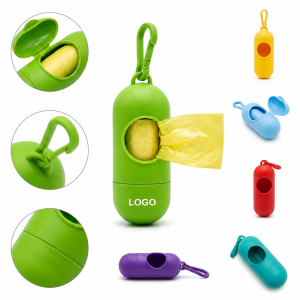 Capsule Pet Waste Bag Dispenser with Integrated Swivel Clip