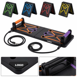 Portable Multi-Angle Foldable Push-Up Board with Resistance Cables