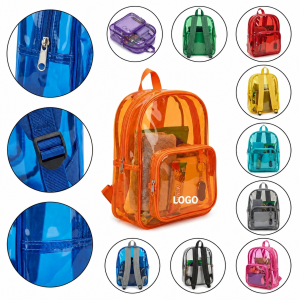 Transparent Stadium-Friendly Backpack with Front Zipper Pocket