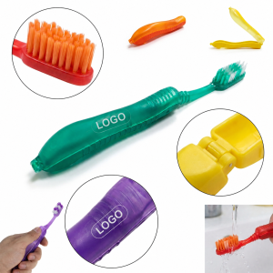 Compact Folding Travel Toothbrush with Integrated Protective Case Handle
