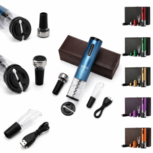 Deluxe 5-Piece Automatic Wine Tool Kit with Leatherette Presentation Box